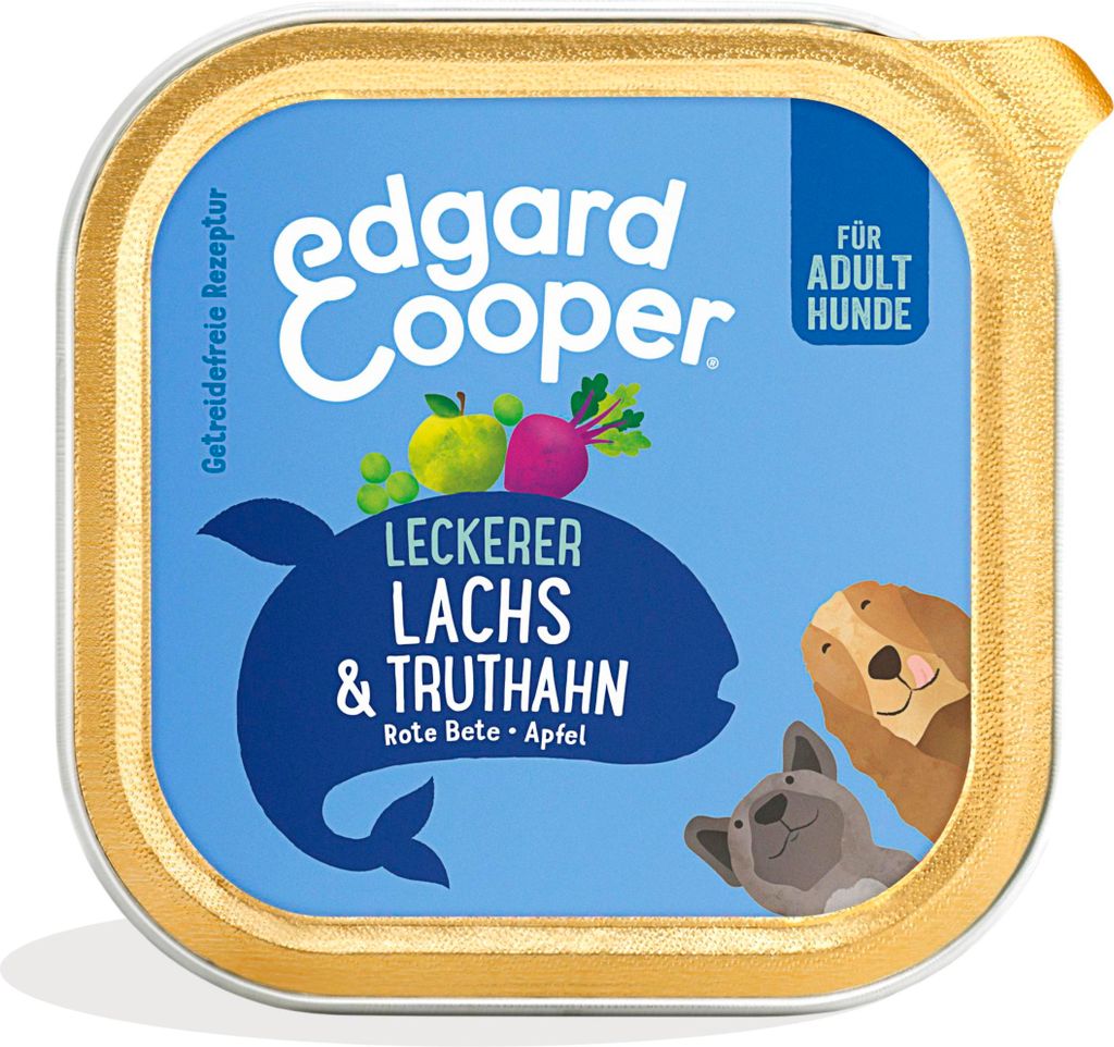 Edgard & Cooper Nassfutter für Hunde Lachs & Truthahn 150g x11