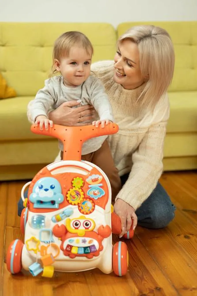 Pousseur bébé interactif TOYZ rose 2en1 table activités modulable - 13
