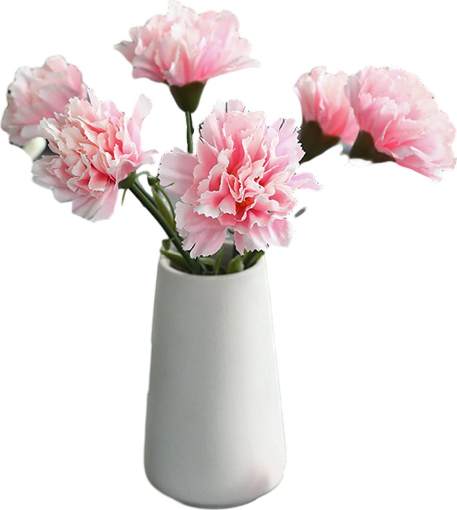 6 Stück Kunstseidenblumenmaterial, künstliche Nelkenblume, realistisch, kein Gießen, verblasst nicht, künstliche Blume, DIY-Geschenk, Muttertag...