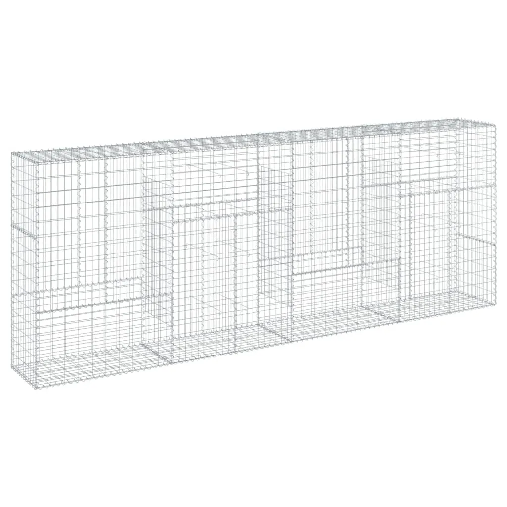 Gabions avec couvercle 400x50x150 cm en fer galvanisé pour jardin