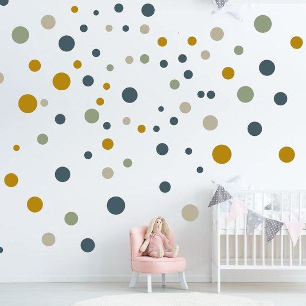 Pastellfarbene Wandsticker Set 100 Teile
