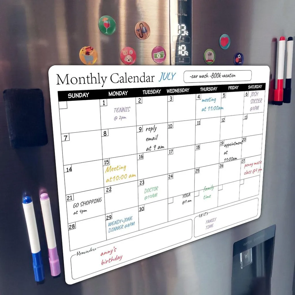 Tableau d'Affichage Magnétique Effaçable à Sec pour Calendrier de Cuisine - 4