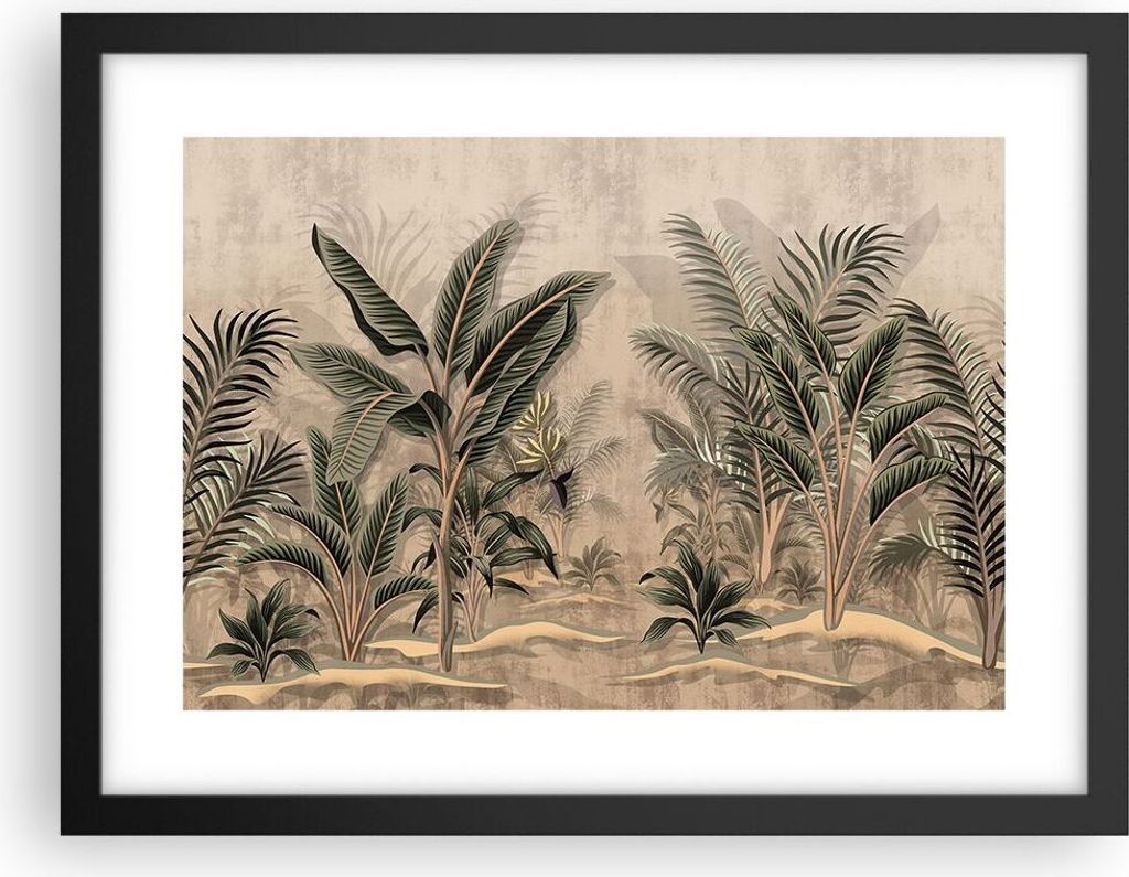 Gerahmtes Poster - Schwarzer Rahmen - Wald Blatt Baum - Produktbild 