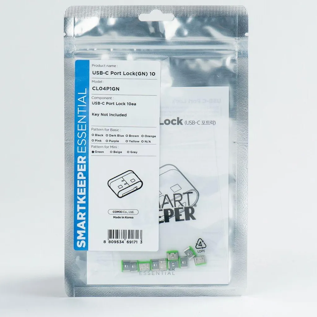 SmartKeeper Mini Porta USB-C Blocker Verde 10pz - Sicurezza Fisica USB