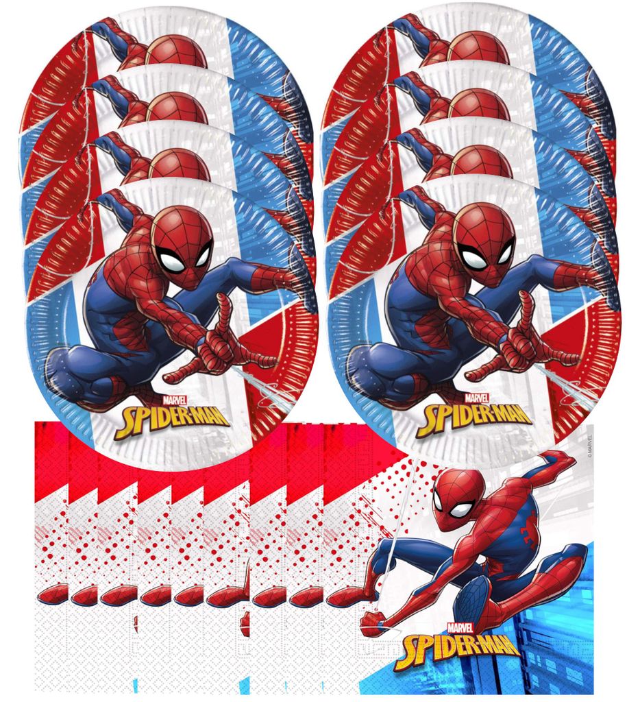 Spiderman - nachhaltiges Kindergeburtstags-Set (28-teilig, Produktbild 