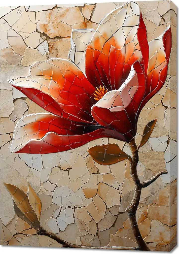 Decorazione Parete Mosaico Fiori in Vetro 70x100 | Arredo Luxury Moderno