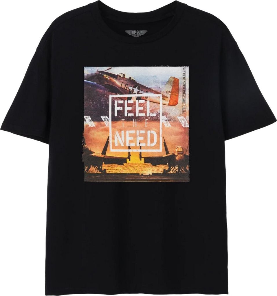 Top Gun: Maverick - "Feel The Need" T-Shirt für Herren NS7872 (L) (Schwarz)