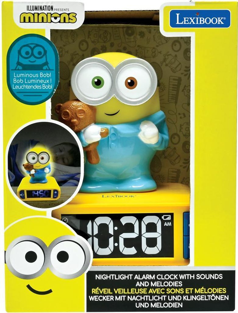 Réveil avec Veilleuse Les Minions en 3D Image du produit 