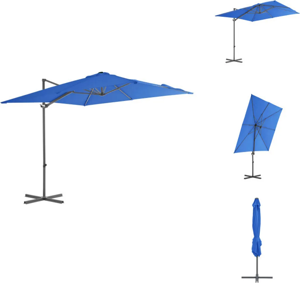 Ombrellone 250x250 Professionale Azzurro vidaXL | Palo Acciaio Rinforzato