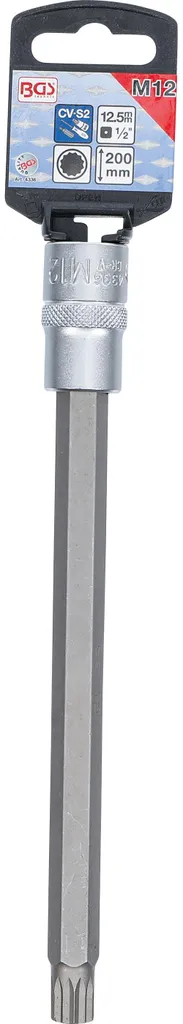 Embout M12 denture intérieure 200 mm en acier chrome-vanadium BGS 4336
