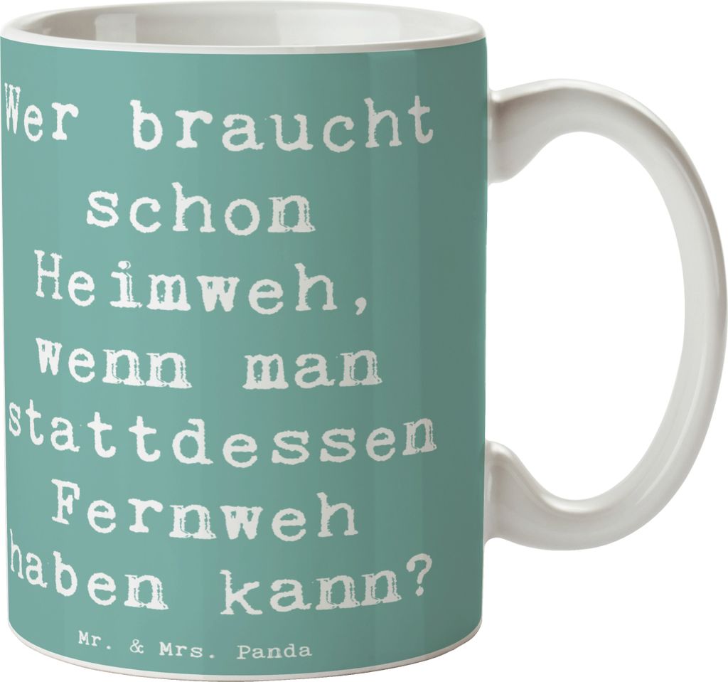 Mr. & Mrs. Panda Tasse Spruch Heimweh oder Fernweh - Meeresbrise - Geschenk, kaffeetasse bedruckt, milchtasse, neue Erlebnisse, Trinkbecher, Gefüh...