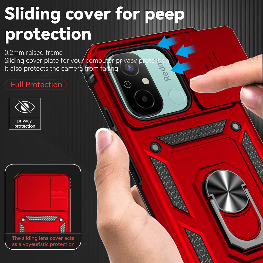 Custodia Rossa Xiaomi Redmi 12C: Stile Moderno e Protezione Fotocamera - 2