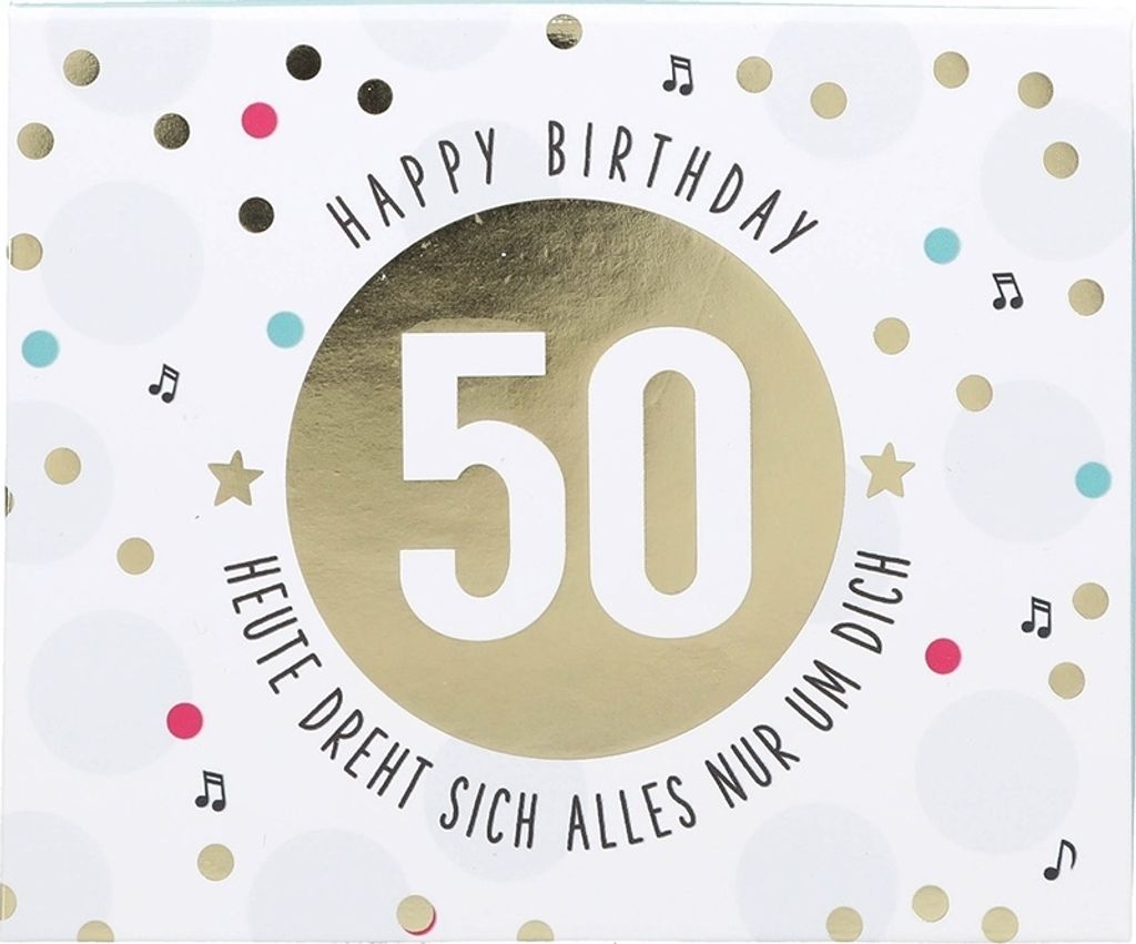 WUNSCHERFüLLER Soundboxen Zahlengeburtstage 1 Stück - 50 -Happy Birthday- Heute drehr sich alles nur um dich!