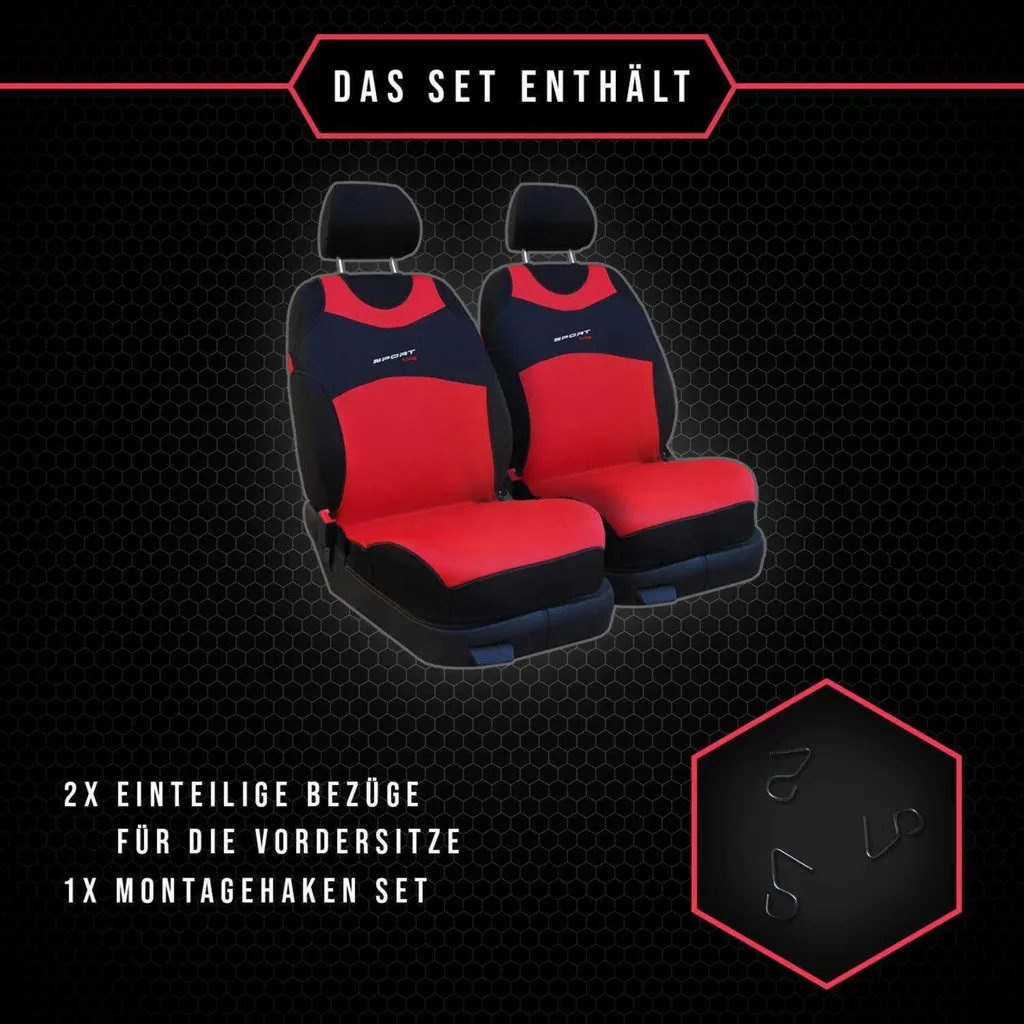 Coprisedili Auto Professionali per BMW X5 - Rosso Pad Universale 1+1 - 6