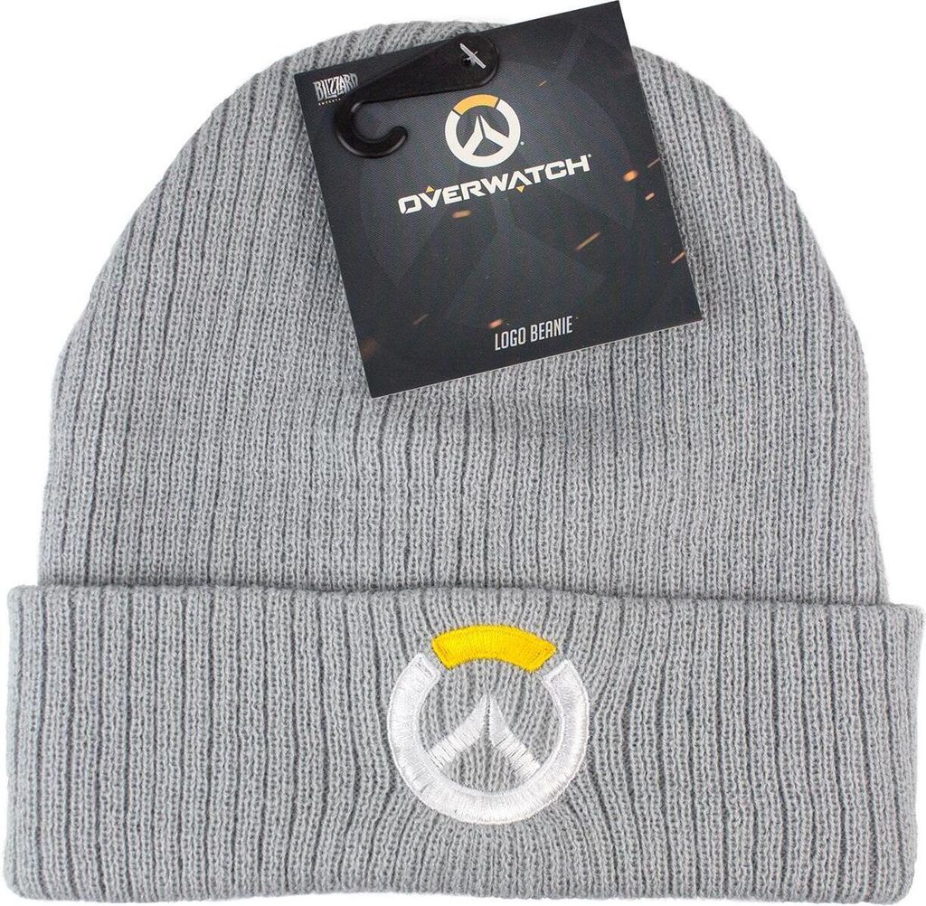 Graue Overwatch Mütze | Beanie mit Video Game Logo | Einheitsgröße