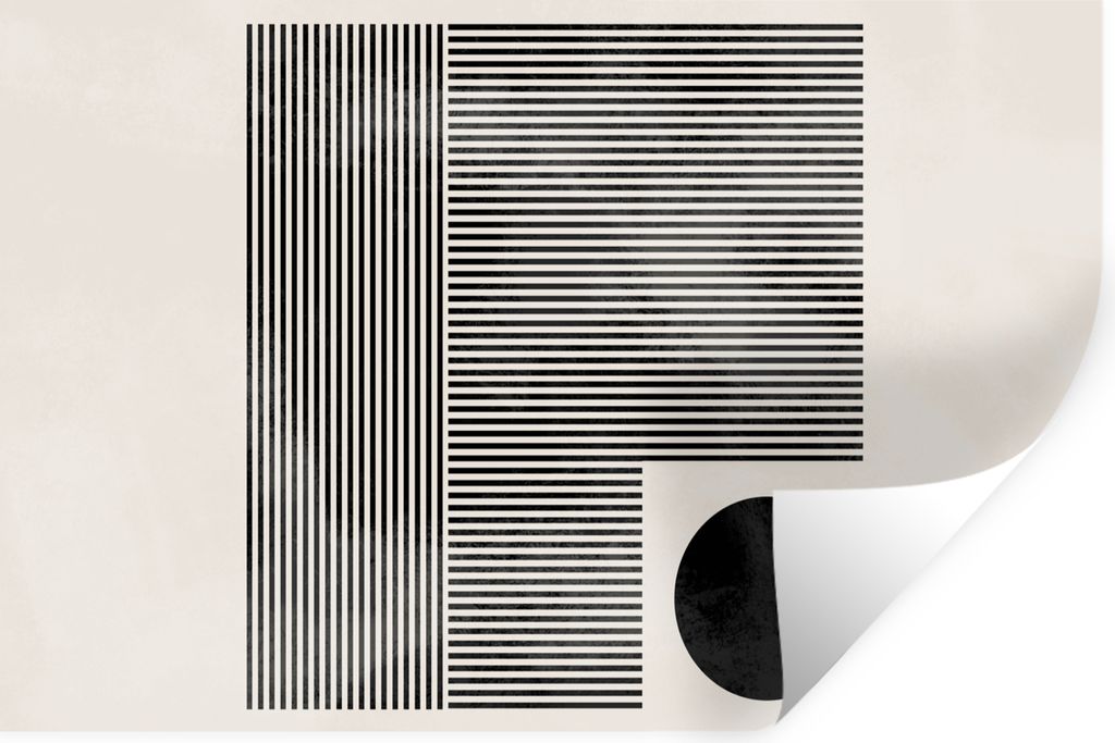 MuchoWow Wandtattoo Wandsticker Wandaufkleber Quadratisch - Minimalismus - Abstrakt 90x60 cm Selbstklebend und Repositionierbar - Aufkleber