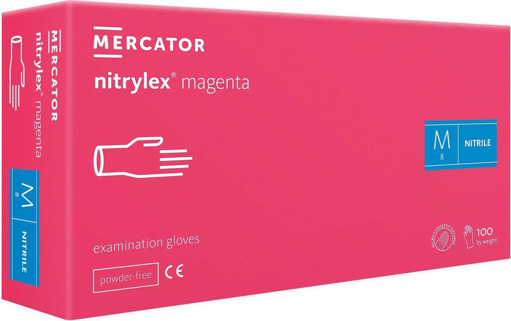 Nitrilové rukavice 100 kusů 8-M Nitrylex Magenta Obrázek produktu 