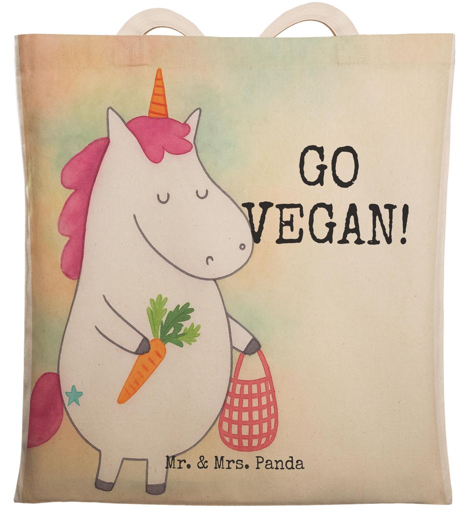 Mr. & Mrs. Panda Tote Bag Einhorn Vegan Design - Weiß - Geschenk, Tragetasche Bedruckt, Gesund Leben, Einkaufstasche, Shoppingtasche, essen, Stoff...