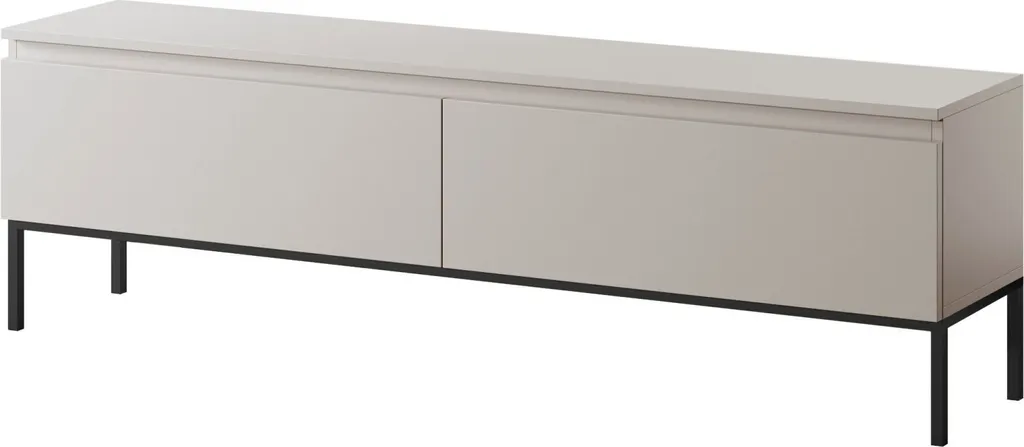 Meuble TV Design 150 cm Selsey Bemmi Beige et Métal Noir pour Salon