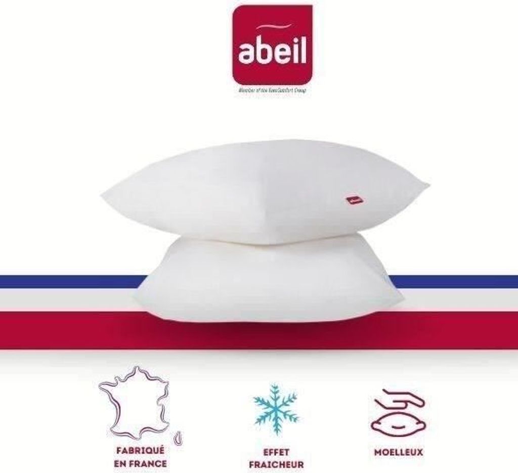 Abeil Aerelle Cool Night Kissen, 2er-Pack, 60 x 60 cm, Weiß,