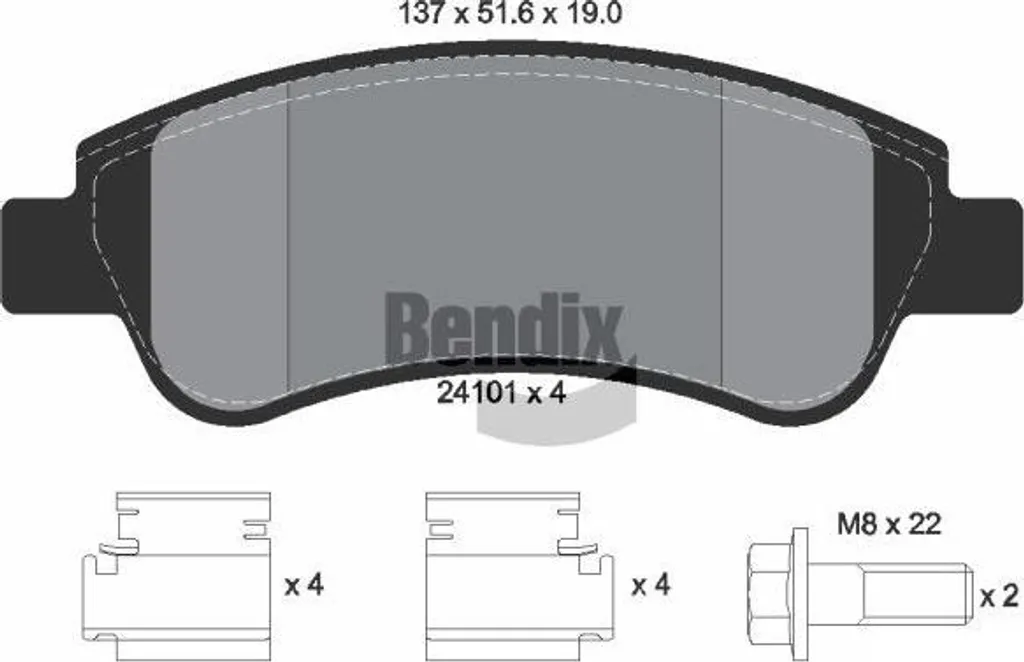 Jeu de Plaquettes de Frein BENDIX pour Berlingo et Partner Sécurité Maximale