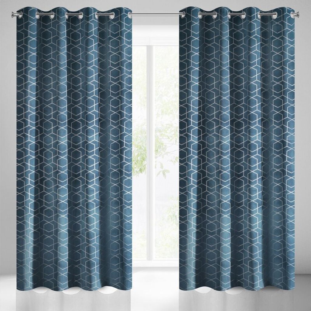 Vorhang MANDI dunkelblau marine135x250 cm Ösen