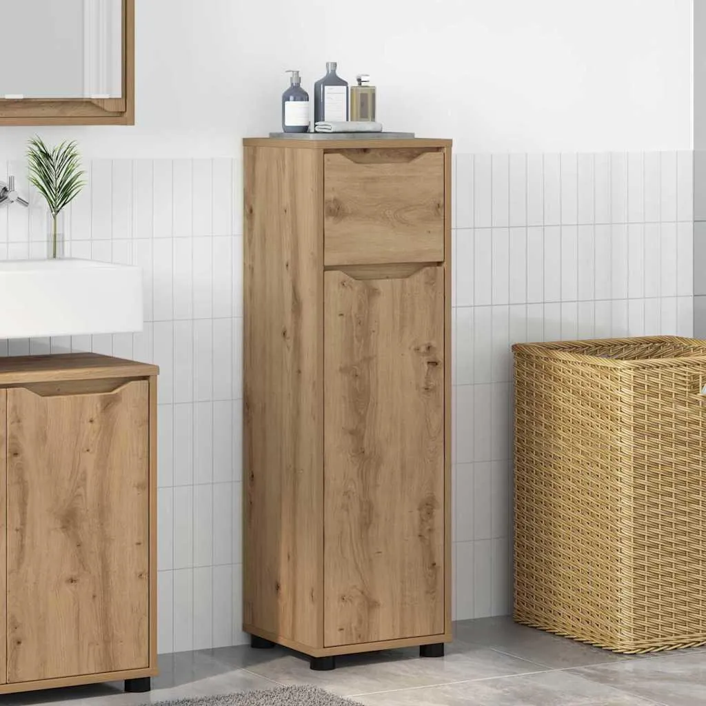 Meuble colonne de salle de bain avec étagères modulables Chêne Artisan - 2
