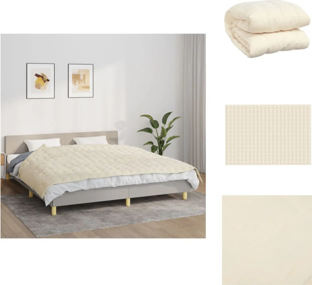 vidaXL Coperta Pesata Crema Chiaro 155x220 cm 7 kg | Sonno Profondo