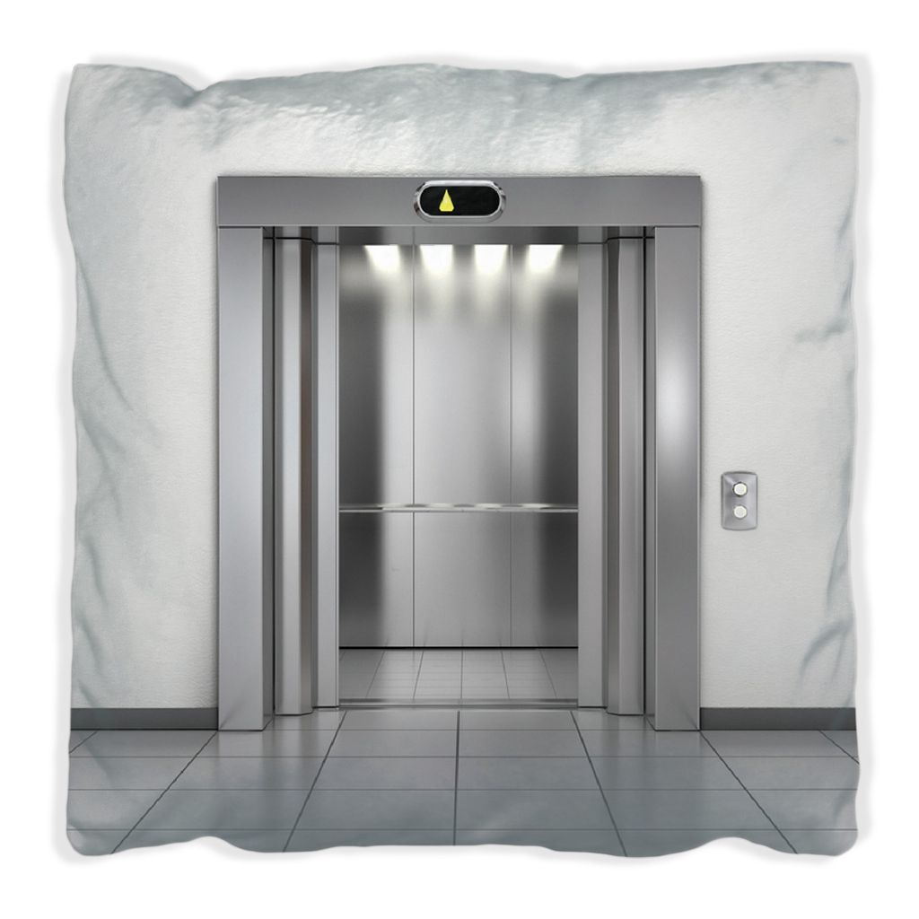 Wallario Premium Kissen, weiche Oberfläche, mit Motiv Fahrstuhl, Größe: 60 x 60 cm, mit weißer Rückseite