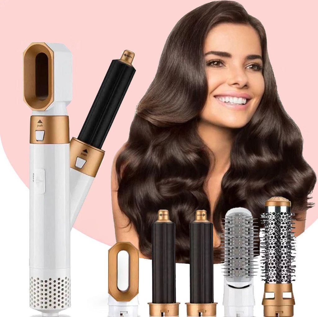 Xanaa - 5 in 1 Haarstyler Weiß - Lockenstab Multistyler, Haartrockner - Warmluftbürste - Haartrockner - Lockenbürste