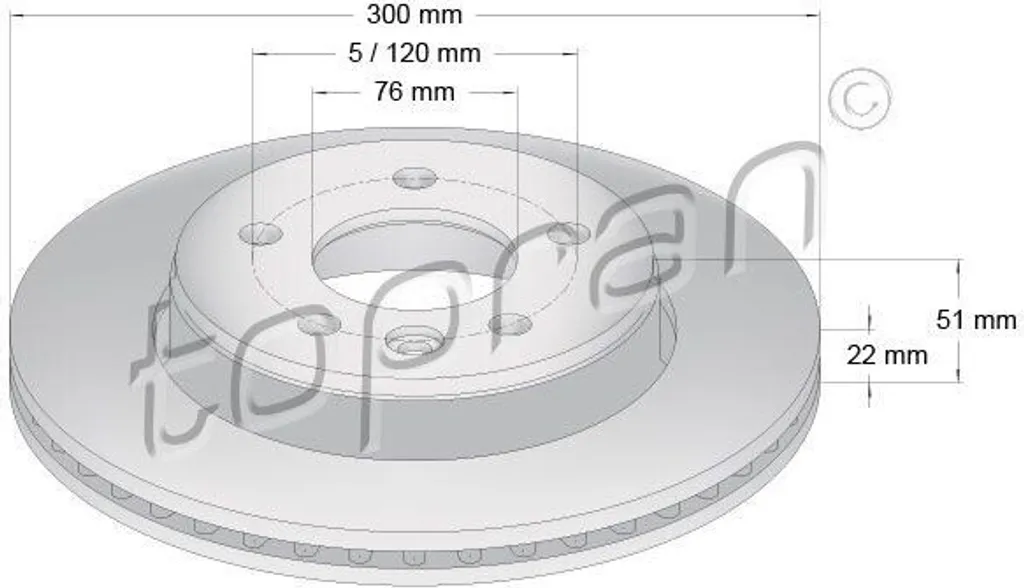 Disque de frein robuste essieu arrière pour Amarok et Crafter SX Topran