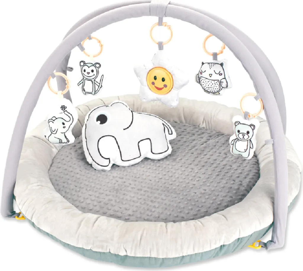 Tapis de jeu bébé Cabino Gris isolant et lavable contre les sols froids