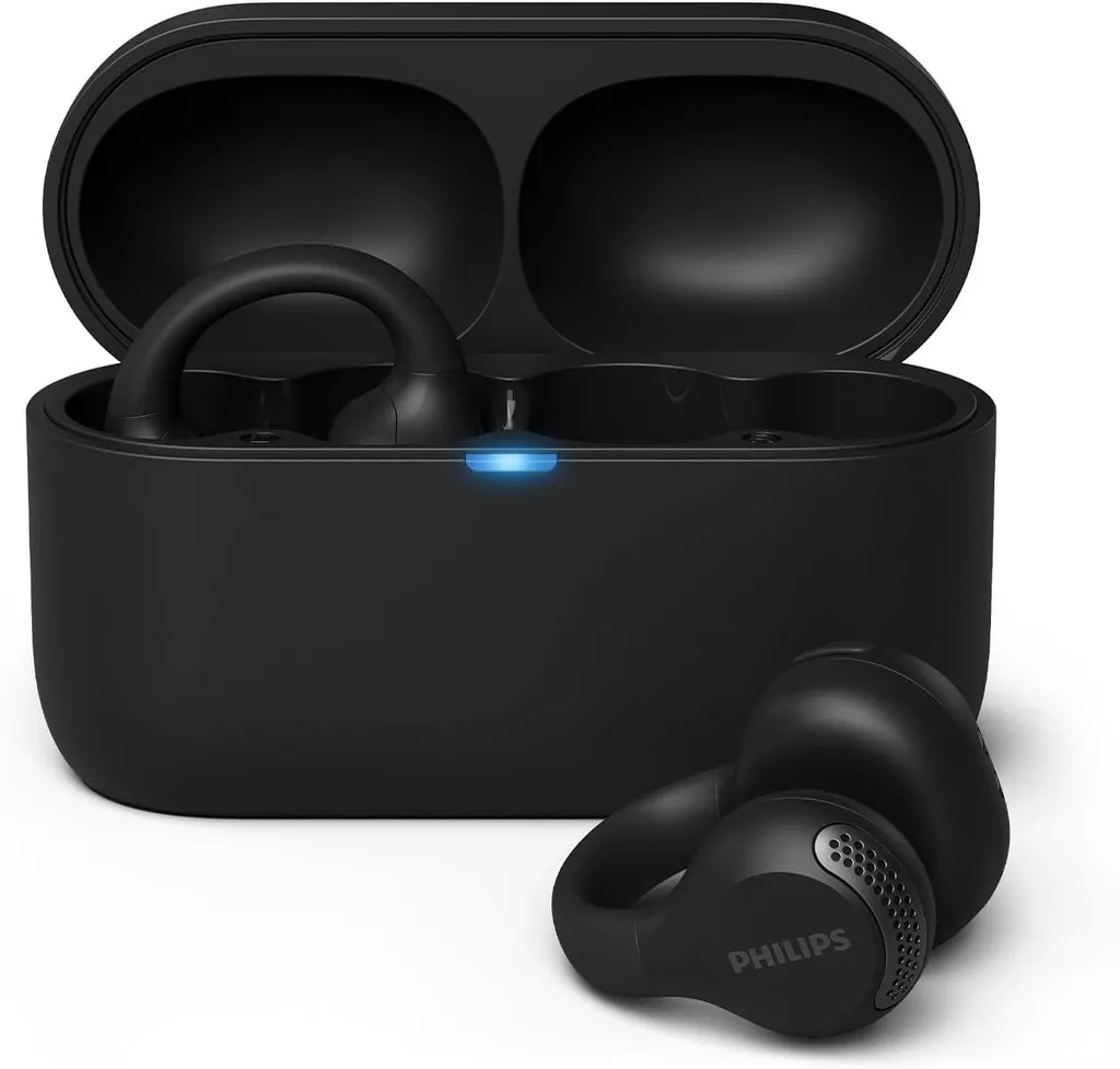 In-Ear-Kopfhörer Multipoint-Bluetooth-Ohrhörer mit Ohrmanschette - 28 Stunden Spielzeit, Kompaktes Lade-Case, Klare Anrufe, für Arbeitsweg und Sport