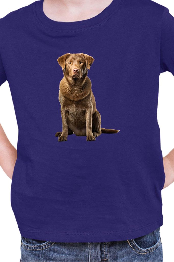 Kinder T-Shirt Dogs Breeds Chesapeake Bay Retriever Dog Breed 007, 5-6 Jahr - 116 / Dunkelblau