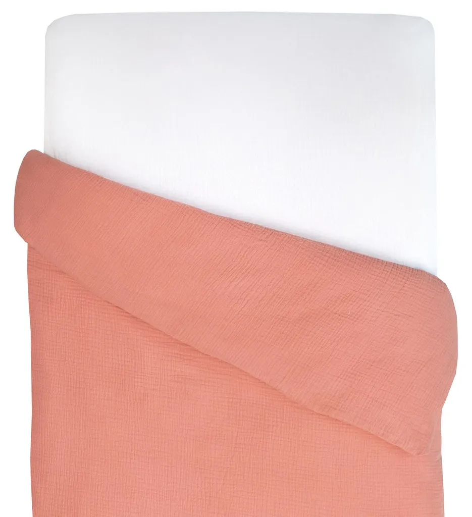 Housse de couette Terracotta 80x120 Jeanne Sevira Kids en gaze de coton bio