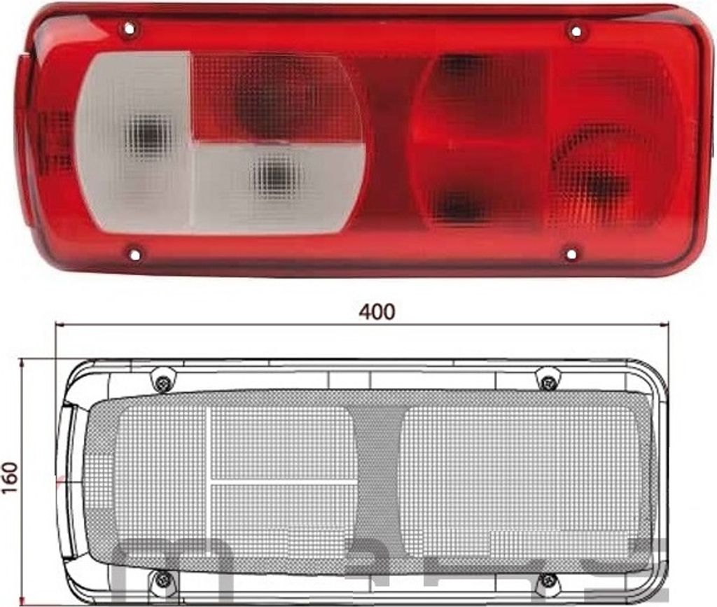 Bremslichtfenster hinten link DAF CF 75/ 85, 95 XF 105, Immagine del prodotto 