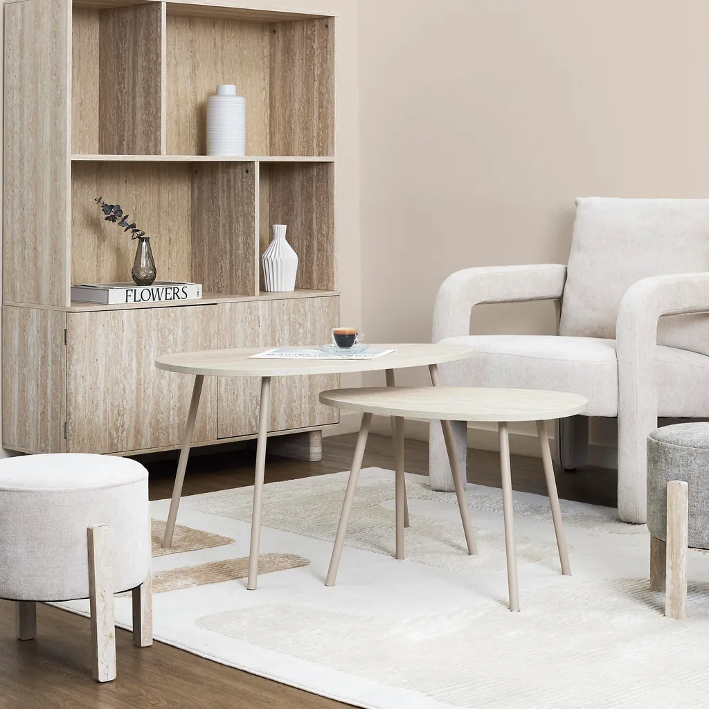 Tables Basses Gigognes Galet Terra Nova - Set de 2 Tables de Salon Chic