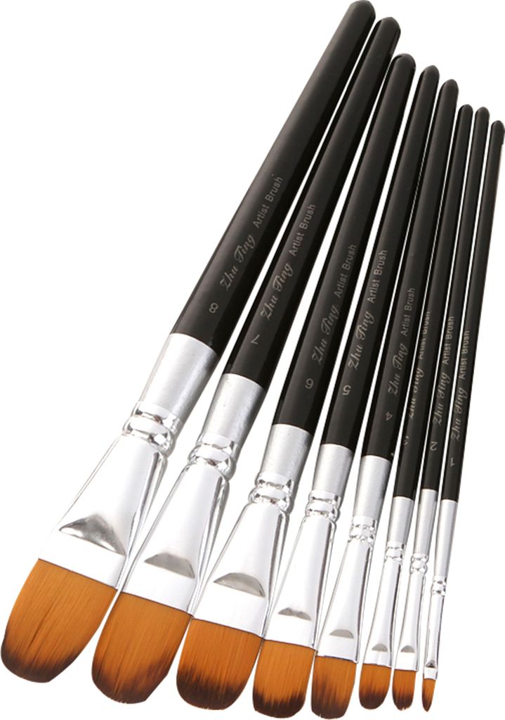 8pcs Pinsel Set Haselnussspitzen Nylonhaar Pinsel fue r Studenten Erwachsene Kue nstler Acryloel Aquarell Gouache Nagel Koerper Gesicht Kunst Baste...