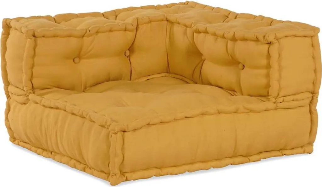 Chauffeuse de Canapé Modulable Jaune en Tissu Doux pour Salon Moderne - 5