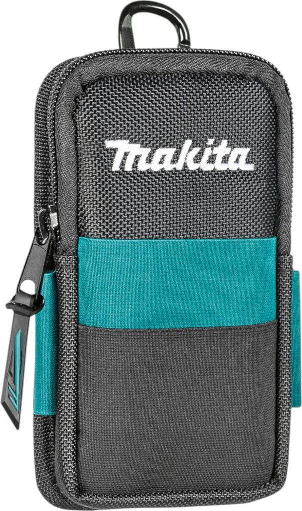 A close-up studio shot of a Makita smartphone belt pouch.