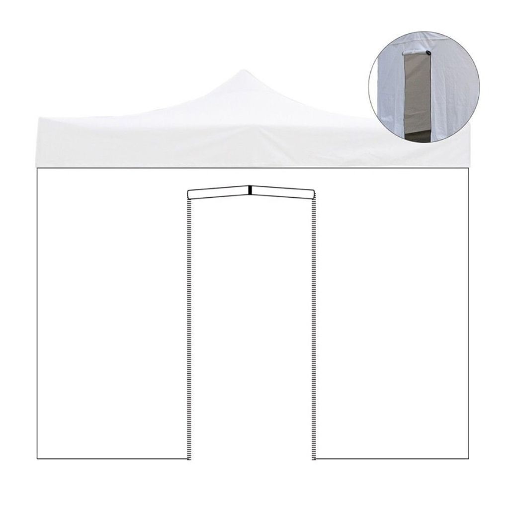 Seitenteil mit aufrollbarer Tür für klappbaren Gartenpavillon 3x4,5