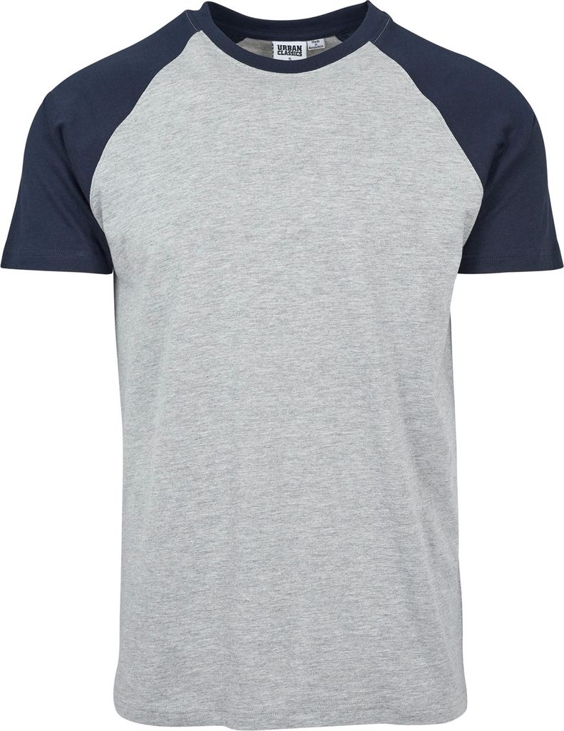 Urban Classics T-Shirt Herren Raglan Contrast Tee grau meliert/navy 3XL