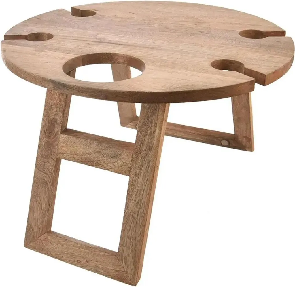 Petite table basse de jardin pliante MANGO en bois de manguier