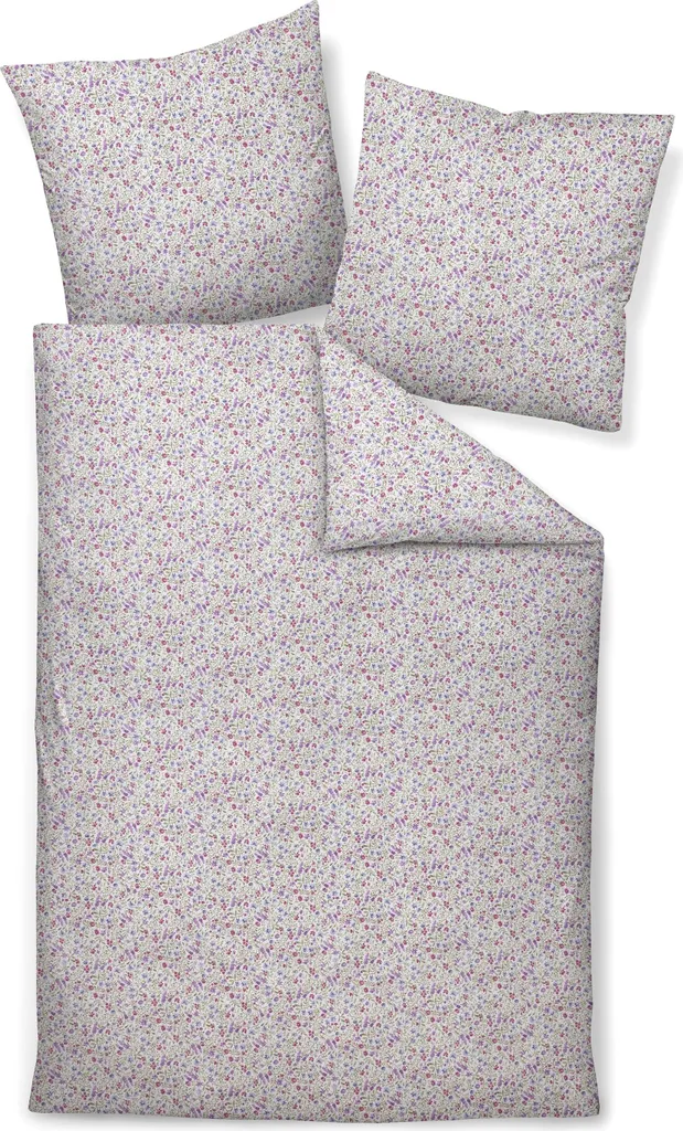 Janine TANGO Parure de Lit Seersucker 155x220 cm Housse Couette Violette