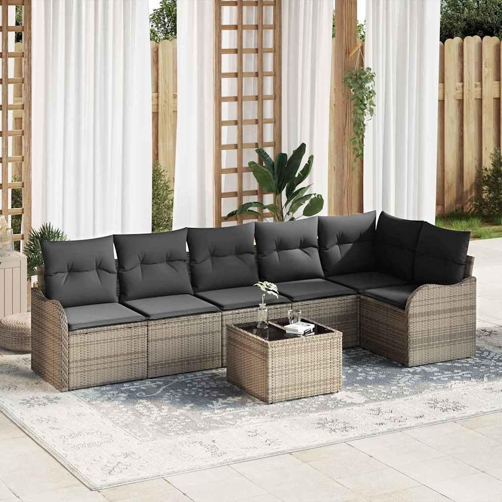 Maison Exclusive - Gartensofa-set Grau Poly-Rattan