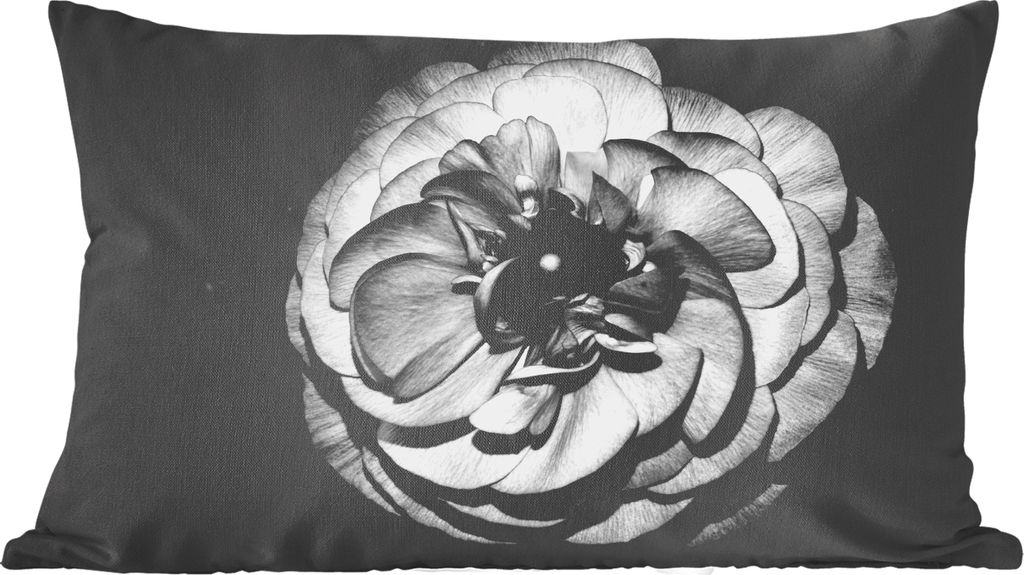 MuchoWow Zierkissen Sofakissen Wohnzimmer Dekokissen 50x30 cm Schwarz-weiße Nahaufnahme einer hellen Butterblume - Wohnzimmerdekoration - Polste...