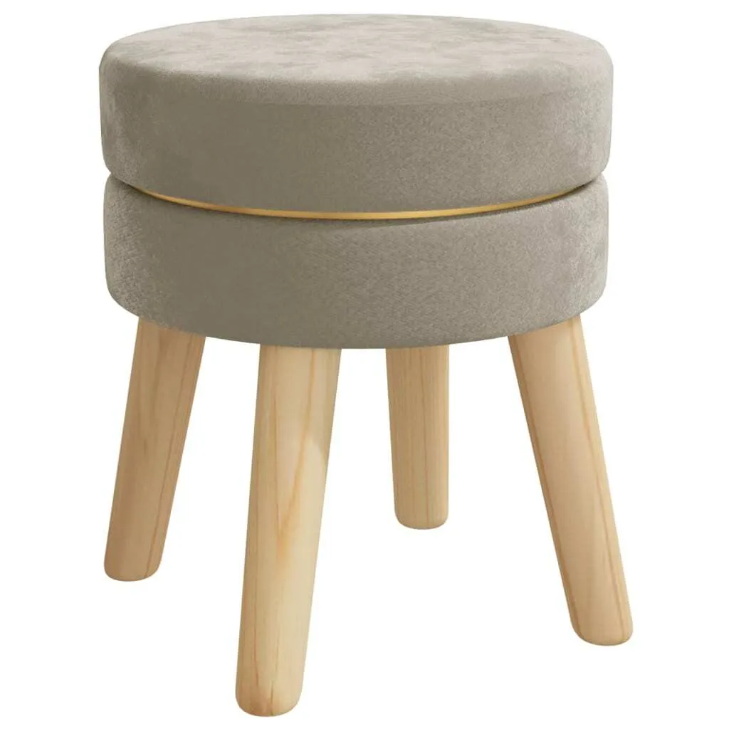 Tabouret rond gris foncé vidaXL velours - Solution assise d'appoint chic