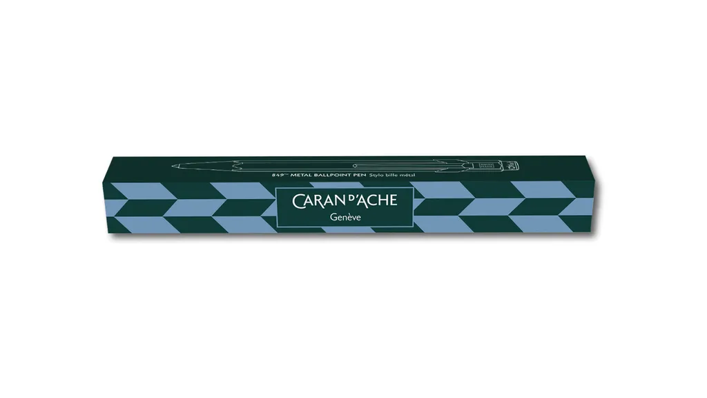 Stylo 849 Mosaic Caran d'Ache vert sapin avec cartouche Goliath
