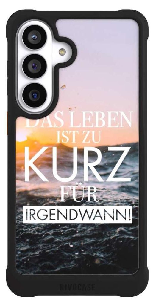 NIVOCASE Hülle für Samsung Galaxy S26+ Stoßfeste Handyhülle NIVOmax Case Schwarz Meer Statement Spruch