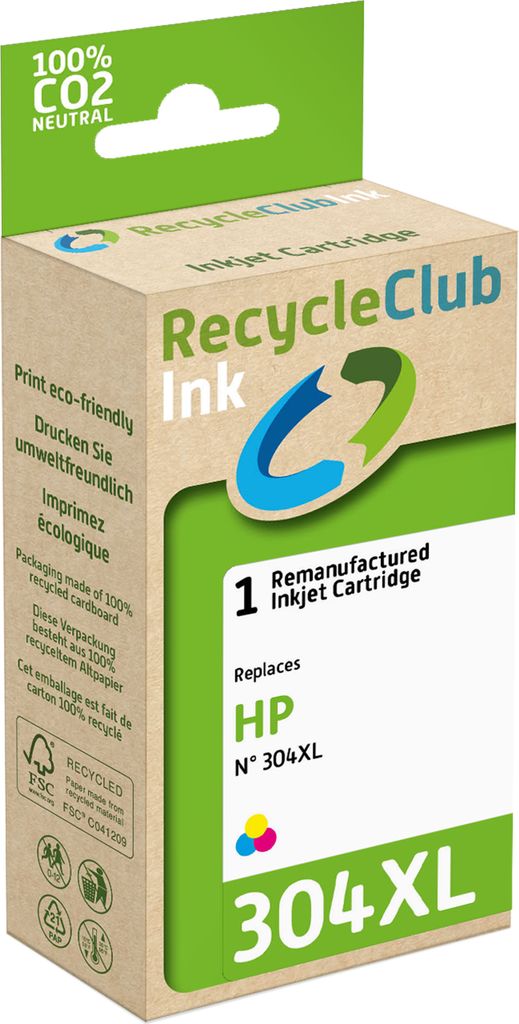 RecycleClub Kompatible Patrone mit HP 304 XL Farbe K20642RC